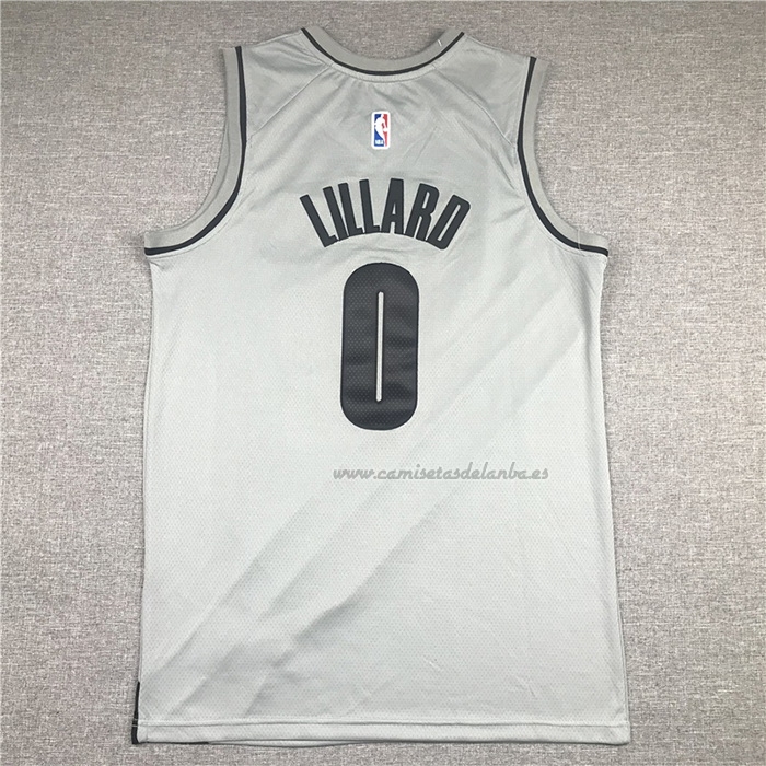 Camiseta Portland Trail Blazers Damian Lillard NO 0 Earned 2020-21 Gris